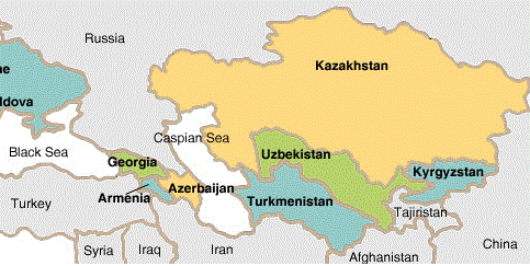 Central Asia Map Labeled Geg 100 Online!