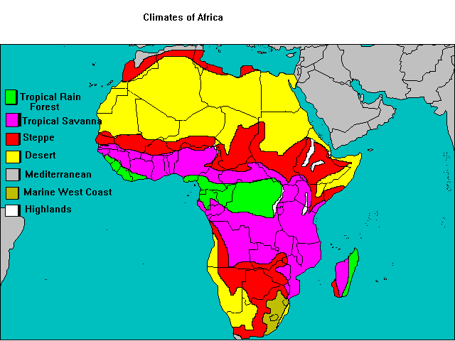 Simple Climate Map Of Africa 2776