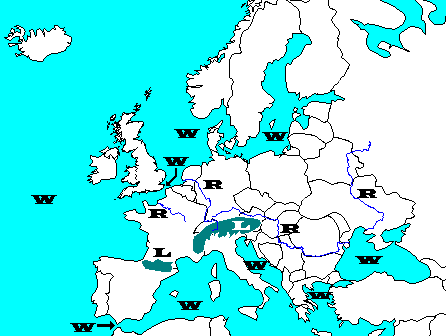 blank physical map of europe