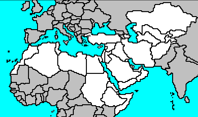 blank maps of southwest asia