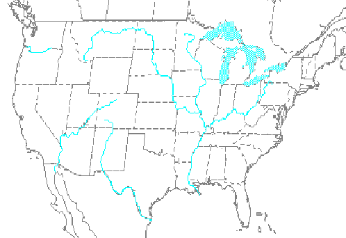 blank us map with rivers and mountains