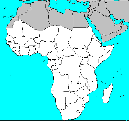 sub saharan africa physical map