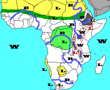 africa physical map deserts